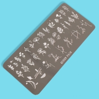 Диск для стемпинга металлический &laquo;Цветочки и листочки&raquo;, 12 &times; 6 см