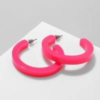 Серьги-кольца &laquo;Дуга&raquo;, цвет розовый, d=4,5 см
