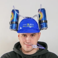 Каска &laquo;Утром выпил &mdash; день свободен&raquo;, с отверстиями под банки, обхват головы 56-58 см