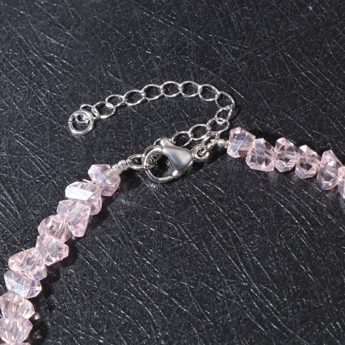 Браслет крошка 4 мм &laquo;Хрусталь&raquo;, цвет розовый, 17 размер + 5 см удлинитель