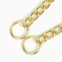 Ошейник - удавка металлический однорядный, 65 см, толщина проволоки 3,5 мм, золотистый Ошейник - удавка металлический однорядный, 65 см, толщина проволоки 3,5 мм, золотистый