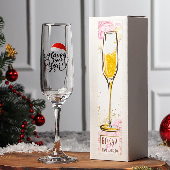 Бокал для шампанского &laquo;Хэппи Нью&raquo;, 200 мл, деколь