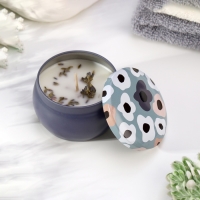 Свеча ароматическая из соевого воска с сухоцветом "Французская лаванда" 4,5х6 см, 80 г