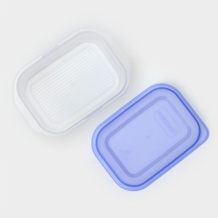 Контейнер для продуктов с паровыпуском, 500 мл, 16&times;11&times;5 см, прямоугольный, цвет микс