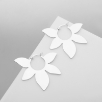 Серьги металл &laquo;Листья&raquo; этнос, цвет серебро