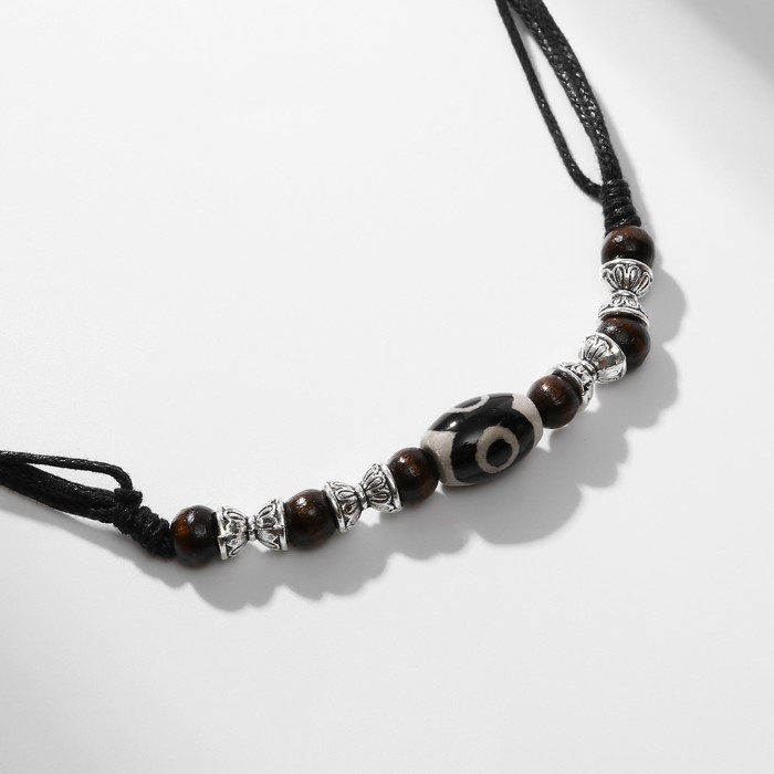 Кулон на шнурке &laquo;Унисекс&raquo; бусина дзи, длина регулируется, 35 см