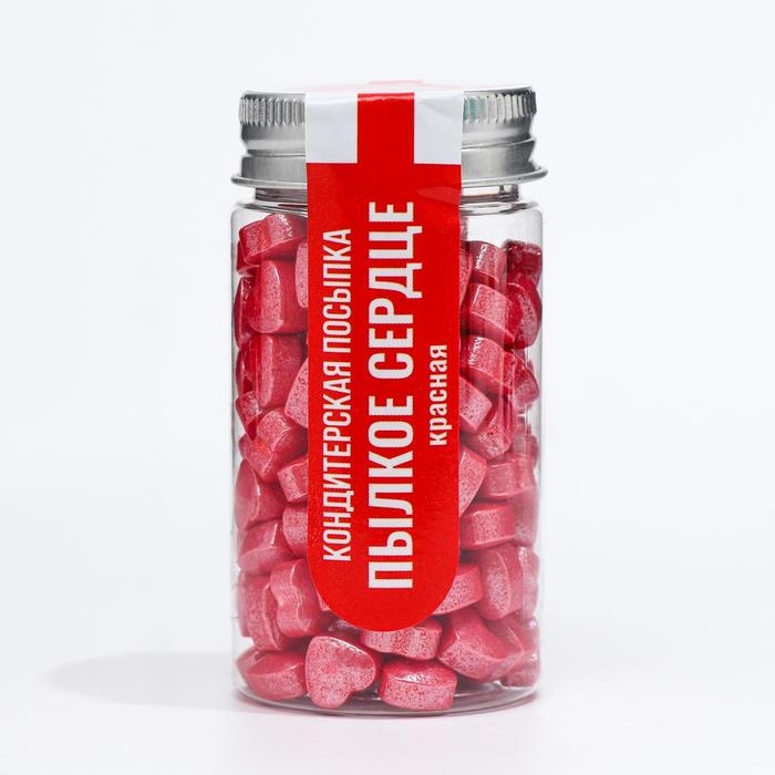 Кондитерская посыпка &laquo;Пылкое сердце&raquo;, красная, 50 г
