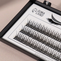 Набор накладных ресниц &laquo;Ласточкин хвост&raquo;, пучки, 10 мм, толщина 0,1 мм, изгиб С, 12 D