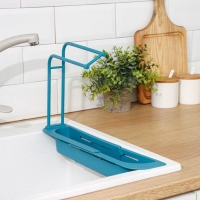 Держатель на раковину для кухонных мелочей Доляна, 36(49,5)&times;9&times;26 см, цвет МИКС