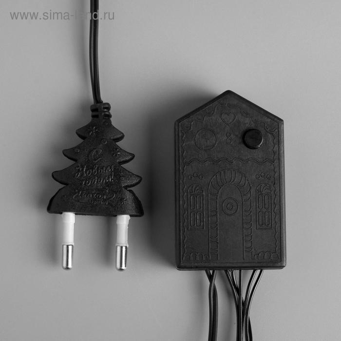 Гирлянда &laquo;Нить&raquo; 7 м, IP20, тёмная нить, 180 ламп, свечение тёплое белое, 8 режимов, 220 В