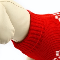 Одежда для собак. Свитер вязаный с орнаментом «Новогодний», красный, размер M Одежда для собак. Свитер вязаный с орнаментом «Новогодний», красный, размер M