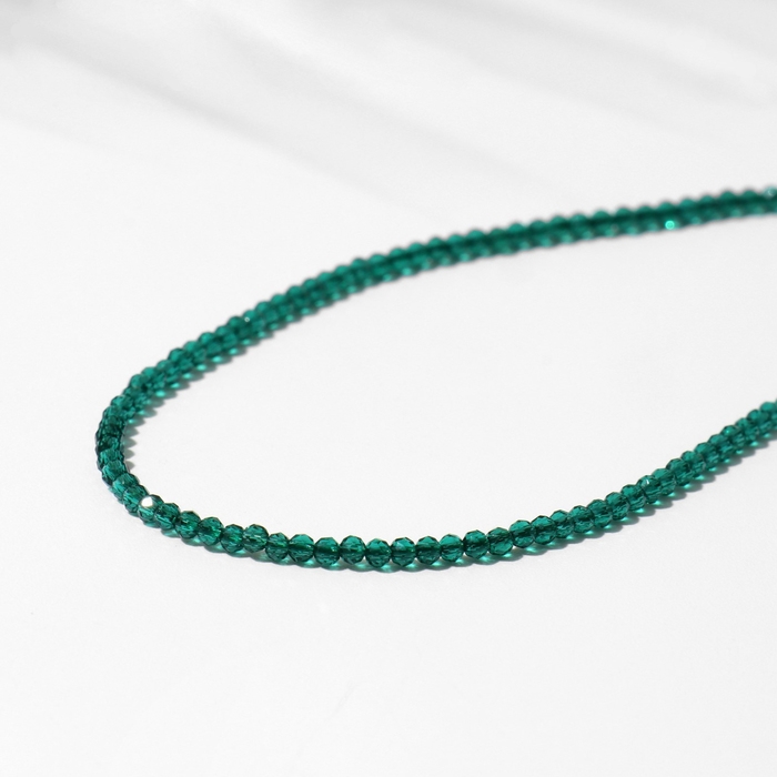 Бусины на нити шар №2 гранёный &laquo;Шпинель&raquo;, цвет зелёный, 36 см