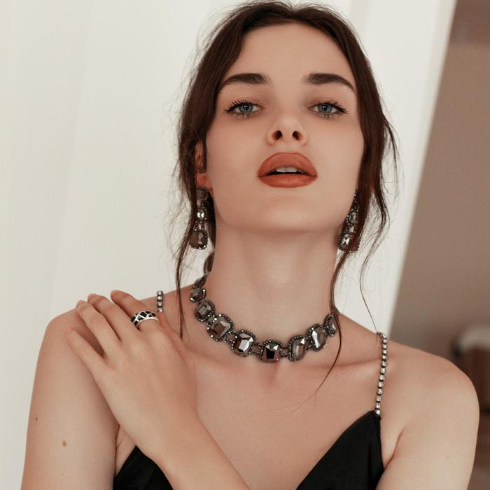 Кольцо «Леопард», посеребрение с оксидированием, 17,5 размер Кольцо «Леопард», посеребрение с оксидированием, 17,5 размер