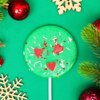 Новый год. Карамель леденцовая на палочке, с декором, "Конфетти", МИКС, 40 г