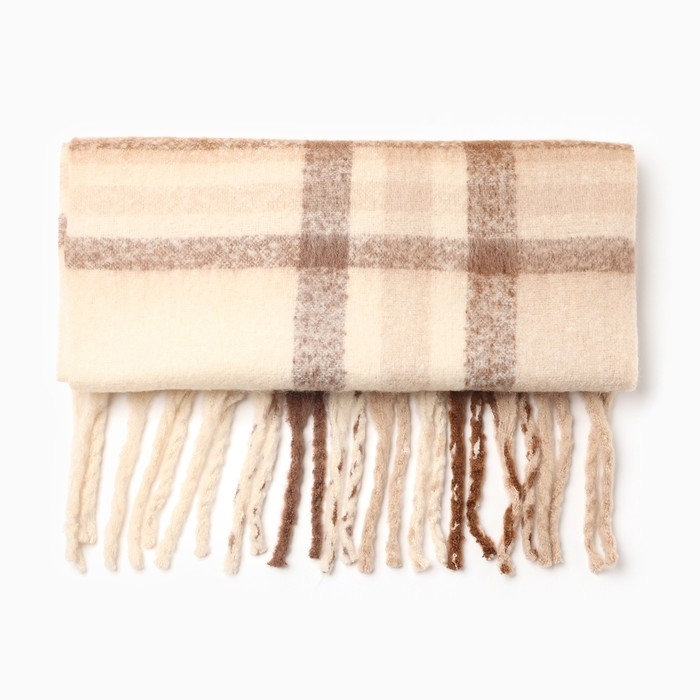 Шарф женский, цвет молочный, р-р 48х195 см