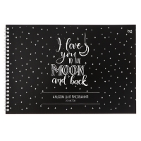 Альбом для рисования А4, 20 листов на гребне "Чёрный стиль", обложка картон, блок офсет 100 г/м2, МИКС