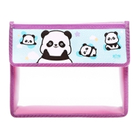 Папка для тетрадей А5 (230 х 190 х 50 мм), с клапаном на липучке, пластик/текстиль, Calligrata, "Пандочки"