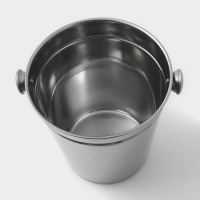 Ведро для льда из нержавеющей стали Доляна, 4,5 л, 20,5&times;20,5 см, цвет хромированный