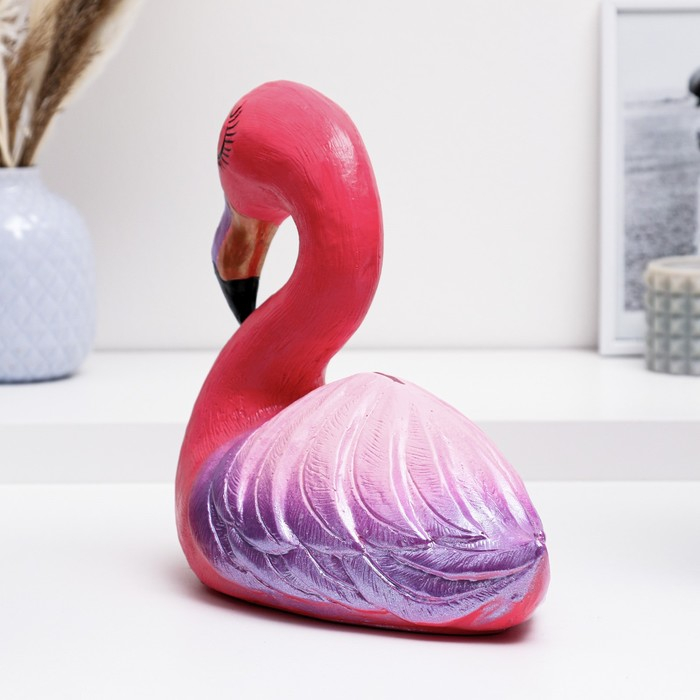 Копилка Копилка "Фламинго большой" розовый с фиолетовым, 24см