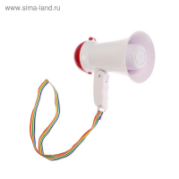 Мегафон ручной Rad-02, 5 Вт, дальность до 50 м, запись 10 сек, 3 режима, белый