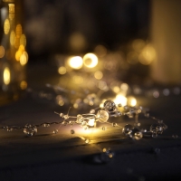 Гирлянда &laquo;Нить&raquo; 2 м роса с насадками &laquo;Иней&raquo;, IP20, нить серебристая, 20 LED, батарейки AAx2 (не в комплекте), 2 режима, свечение тёплое белое