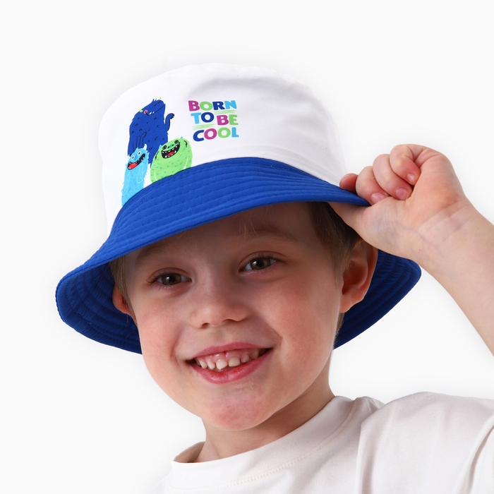 Панама детская для мальчика &laquo;Монстрики&raquo;, цвет белый, р-р 54