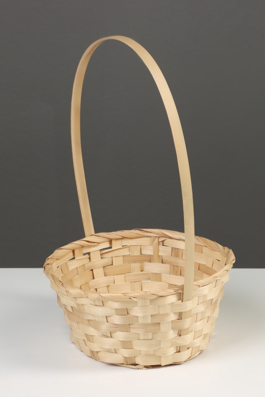 Корзина плетёная, 20&times;20&times;9 см, ручка h=25 см, ива, красная