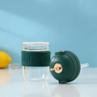 Бутылка для воды стеклянная &laquo;Ушки&raquo;, 350 мл, 9,5&times;9&times;17 см, цвет МИКС