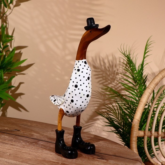 Сувенир "Утка ч/б" дерево 45 см