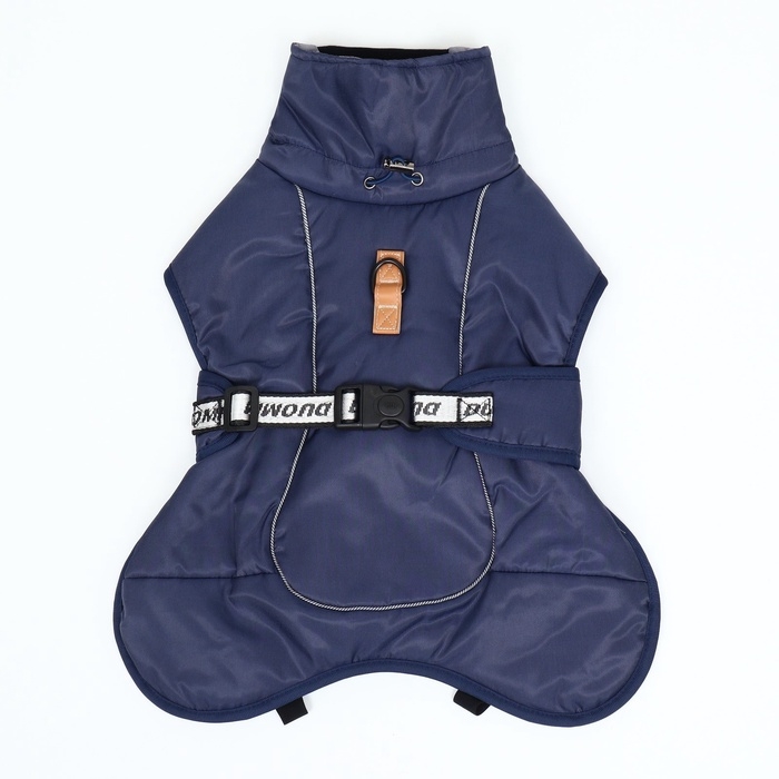 Попона для больших собак, мембранная ткань,  размер XL (ДС 35, ОШ 38, ОГ 56-66 см), синяя