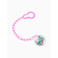 Держатель для соски - пустышки &laquo;Единорог&raquo;, на цепочке, цвет розовый