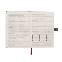 Ежедневник недатированный формат А5, с хлястиком, 80л, линия, пвх, Черный