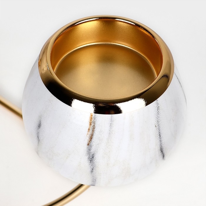 Подсвечник металл, стекло &laquo;Сплетение&raquo; на 4 свечи 47 х 10 х 28 см