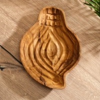 Тарелка "Древесная кора" дерево Джати, 28х21х5 см, цв. коричневый