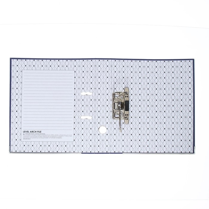 Папка-регистратор 75мм, А4, Calligrata "Mega", бумвинил, с карманом на корешке, нижний металлический кант, синяя