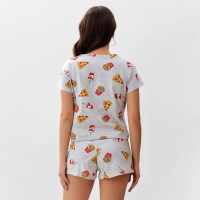 Пижама женская (футболка и шорты) KAFTAN Pizza р. 40-42, серый Пижама женская (футболка и шорты) KAFTAN Pizza р. 40-42, серый
