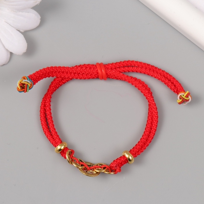 Браслет фен-шуй "Монетки" регулируемая длина набор 5 шт