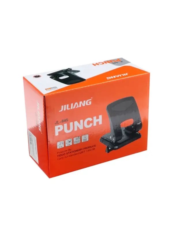 Дырокол 40л метал черный, с линейкой