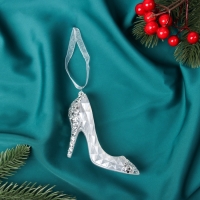 Ёлочная игрушка &laquo;Зимнее волшебство. Туфелька&raquo; пластик, 7х8 см, белый