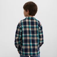 Рубашка для мальчика в клетку KAFTAN, р. 32 (110-116 см), синий