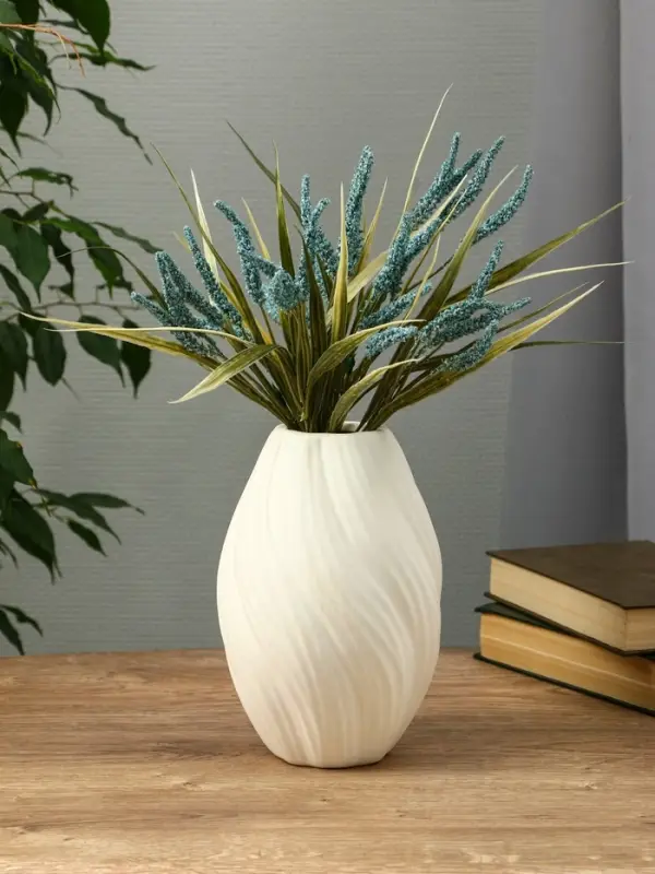 Ваза керамика настольная "Кеннет" 20,5х11,5х7 см, белый