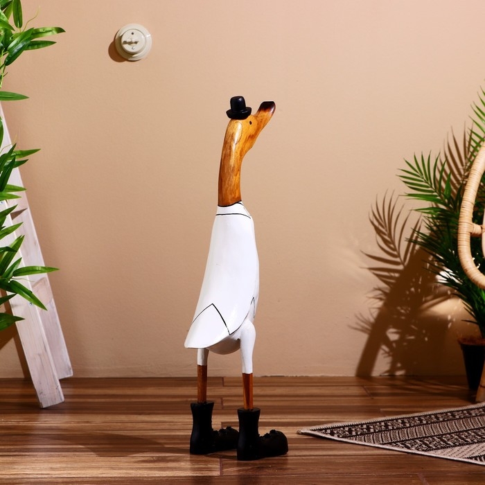 Сувенир "Утка в костюме" дерево 60 см