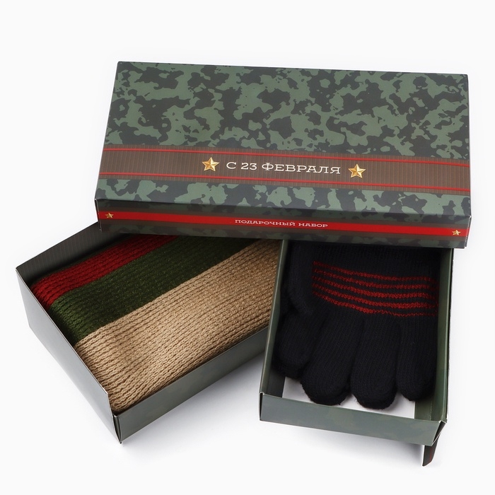 Подарочный набор &laquo;С 23 Февраля&raquo;: шарф, перчатки