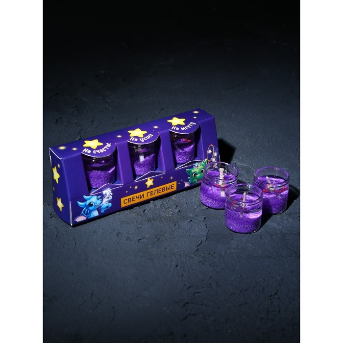 Свечи на Новый Год, гелевые &laquo;Новогодняя коллекция: С новым годом&raquo;, 6 шт , 2,5 х2,5 х 2,5 см