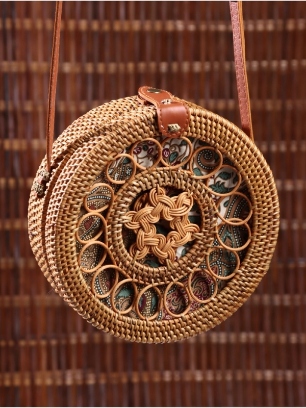 Сумка плетеная ротанг "Мандала" МИКС 20х6х70 см