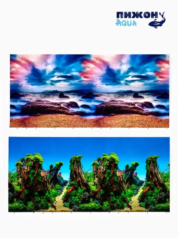 Фон для аквариума и террариума двухсторонний, 40 х 75 см