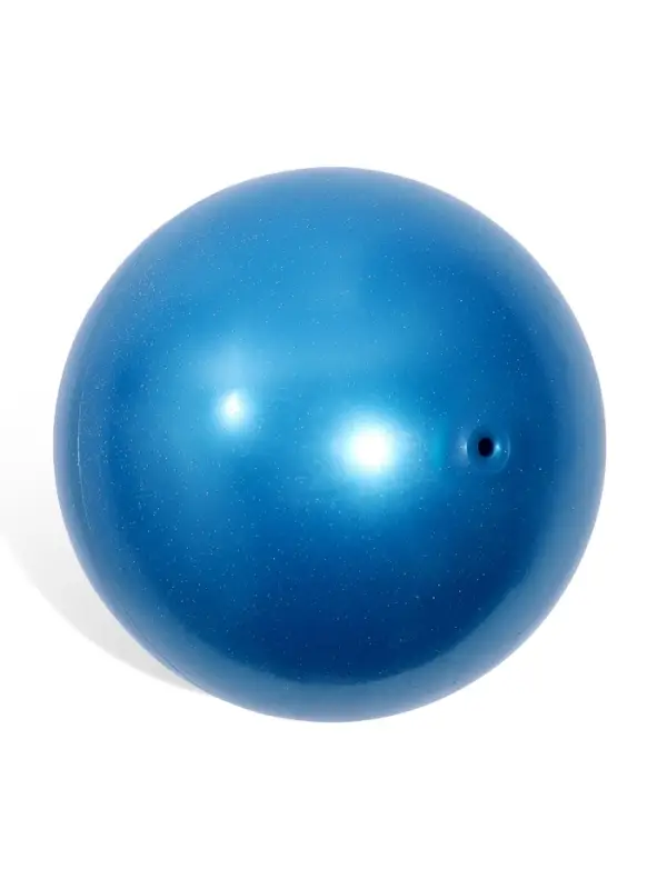 Мяч для художественной гимнастики Металлик с блестками, диаметр 19см, цвет синий