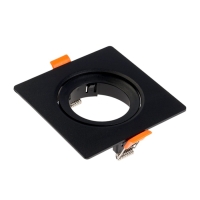Светильник встраиваемый, поворотный, под лампу MR16, пластик, квадрат, пластик, черный Светильник встраиваемый, поворотный, под лампу MR16, пластик, квадрат, пластик, черный