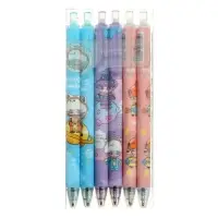 Ручка гелевая, автоматическая 0.5 мм, стержень чёрный, корпус с рисунком, МИКС (штрихкод на штуке)