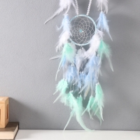 Ловец снов 2 кольца "Бело-голубые облака" d=9 см, d=13 см 65х13 см Ловец снов 2 кольца "Бело-голубые облака" d=9 см, d=13 см 65х13 см